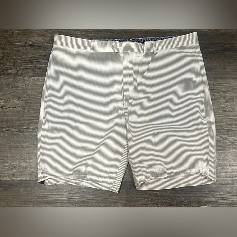 NWT Menβs CrΓ¨me and White Stripe Cremieux Shorts